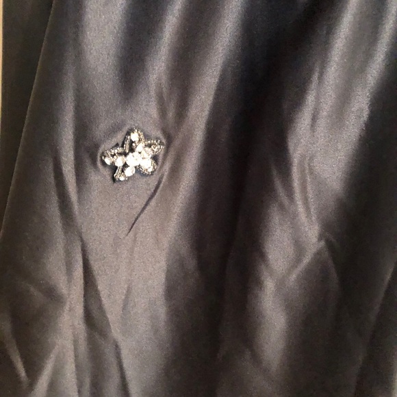 IMPERIAL black satin long skirt with crystal decals size medium - Picture 9 of 12